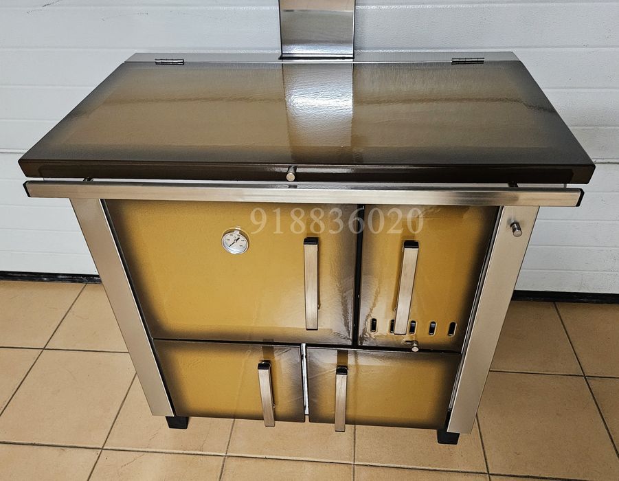 Fogão Lenha Castanho Novos Forno Inox - Fabrico Nacional