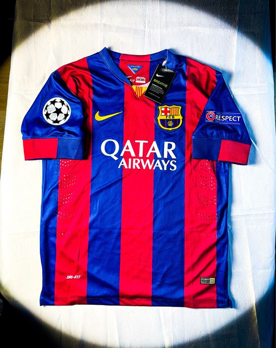 (M) Neymar JR #11 Barcelona 2014/2015 z Finału Ligi Mistrzów Vintage Nike Nowa Domowa Piłkarska Koszulka Sportowa T-shirt | Champions League UEFA