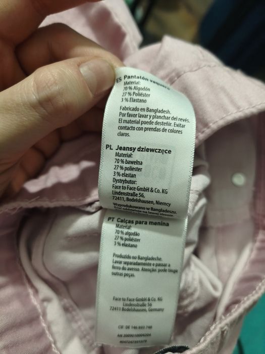 Nowe jeansy dziewczęce z kwiatuszkiem PocoPiano 110