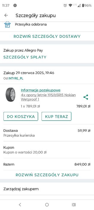 Opony 195/65 R 15  Nokian Wetproof 1