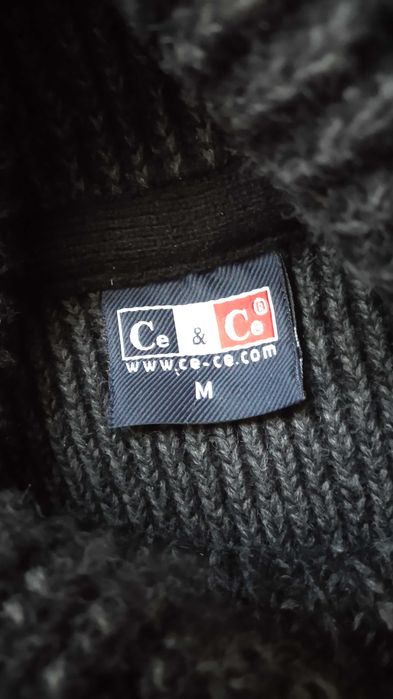 Sweter męski Ce&Ce z wysokim golfem kolor czarny rozmiar S/M z wełną