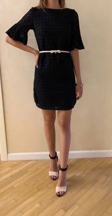 Сукня Elisabetta Franchi чорна з прошва котонова платье хлопок черное