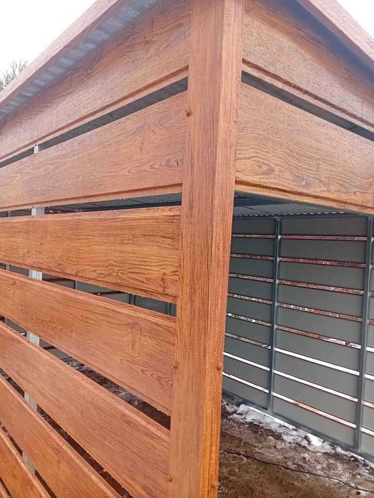 Wiata 3x5 panel drewnopodobny