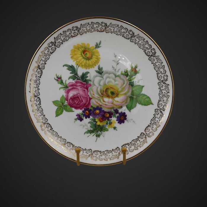Patera  złocona 24 k bukiet letni  Gloria Fine Porcelain  B5/051156
