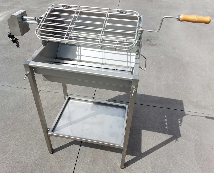 Grelhador Inox AISI 304 - 2 Frangos e Espeto com Prateleira