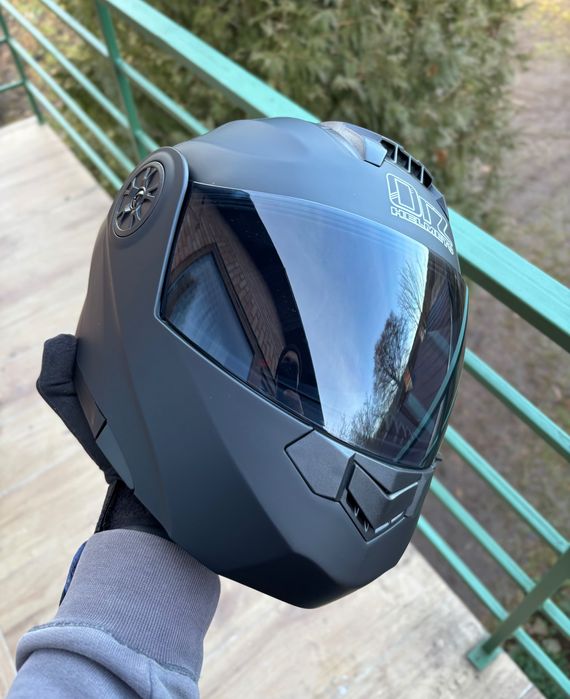 Мото шолом трансформер МОДУЛЯР ORZ helmets чорний шлем Flip-up MT, BLD