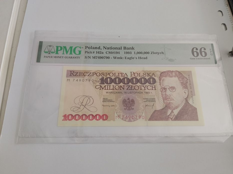 1 milion złotych  grading PMG66