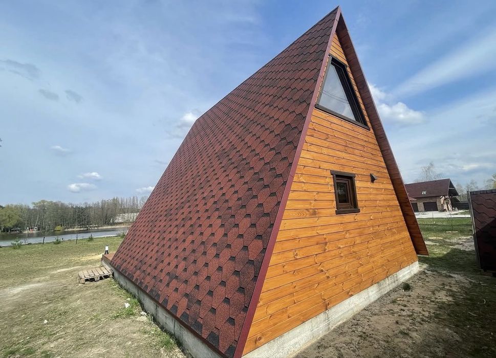 Баня сауна каркасні модульні будинки A-Frame Барнхаус під ключ
