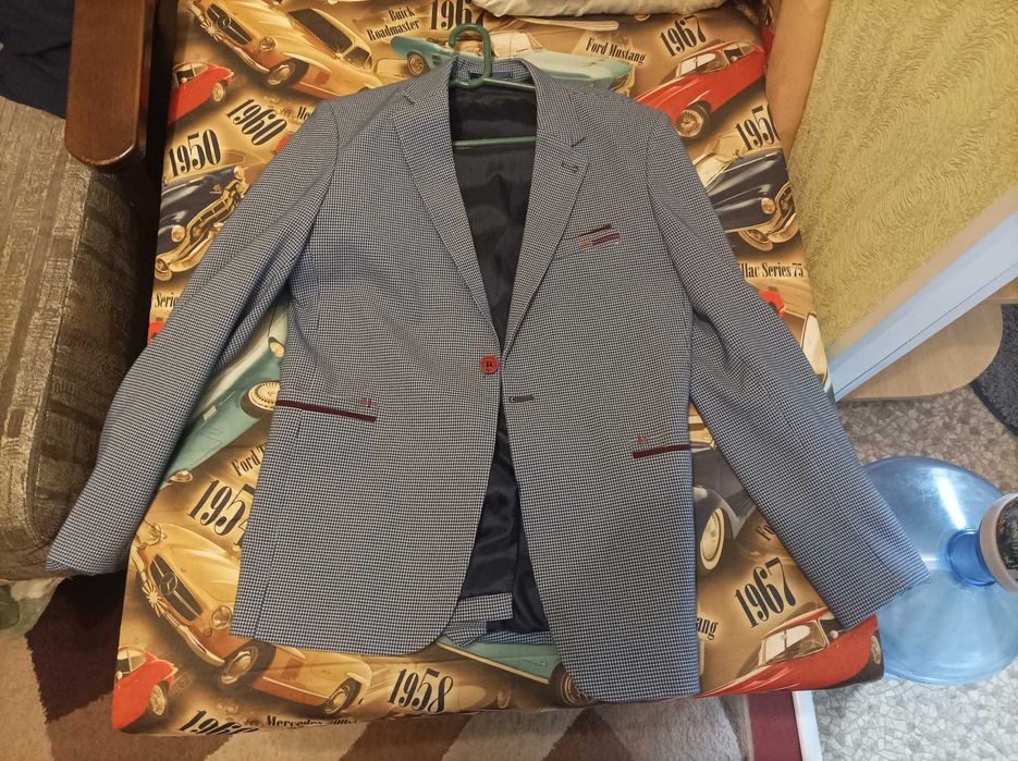 Піджак блакитний в клітинку