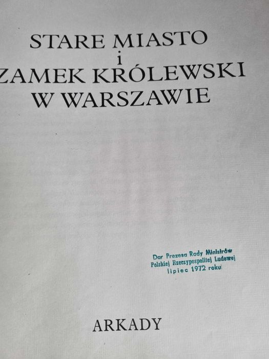 Książka  UNIKAT - Stare Miasto i Zamek Królewski w Warszawie