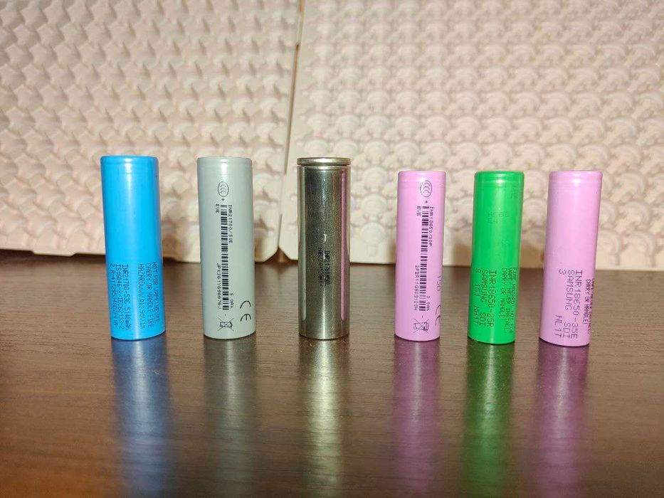 Акумулятори 21700 18650 Samsung 5300mAh 53g 35e 25R EVE 50e 30p LG M50