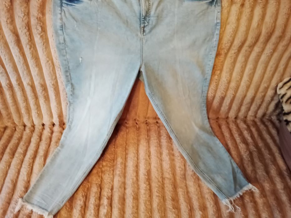 Джинсы батал голубые  женские