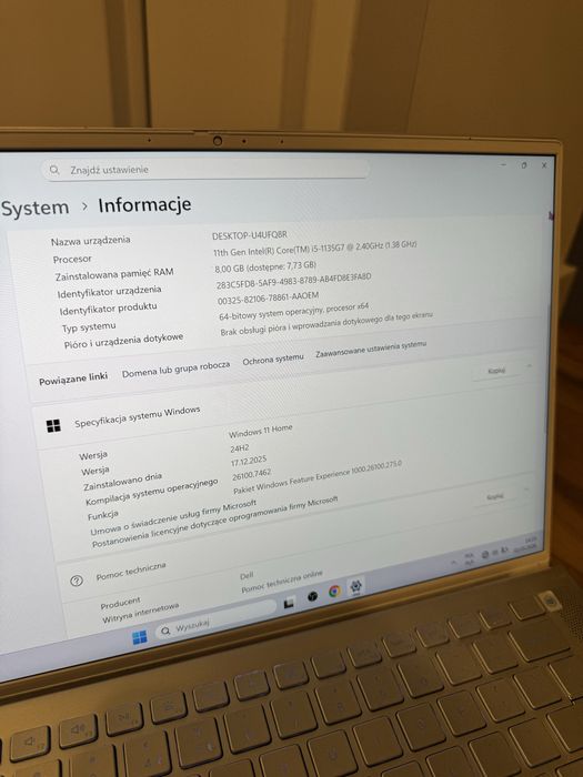 Laptop DELL Inspiron 7400 14.5" i5 8GB RAM 512GB SSD Silver