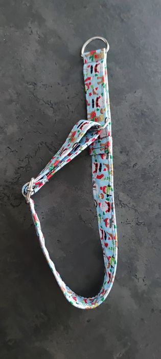 Nowa obroża półzaciskowa dla psa świąteczny wzór 2,5cm dł max 60 cm