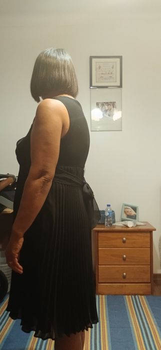 Vestido Preto plissado