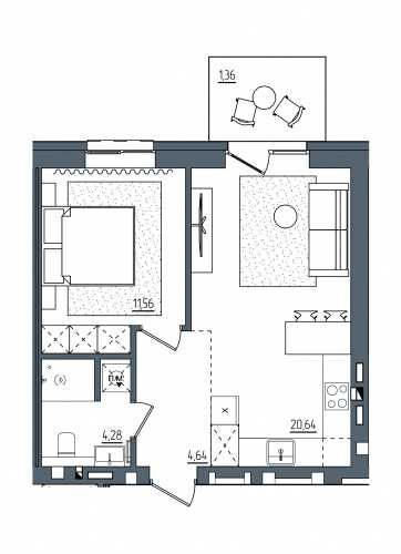 Однокімнатна квартира оплата частинами