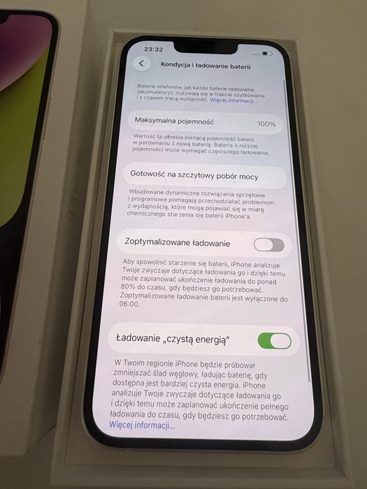 Bateria 100%  iPhone 14 128gb Starlight Stan Idealny