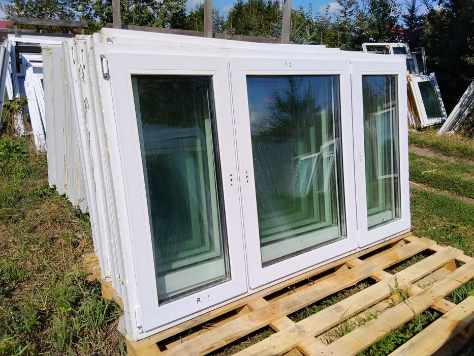 Okno pcv 197 x 117 używane 3 szyby 200 x 120