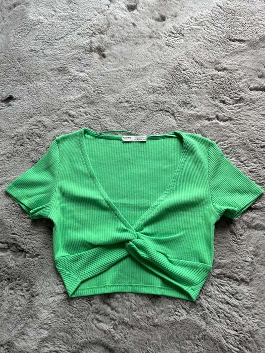 Crop top z marszczeniem#S