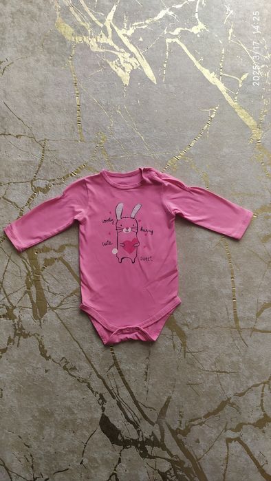Body różowe króliczek długi rękaw r. 74, Cool Club