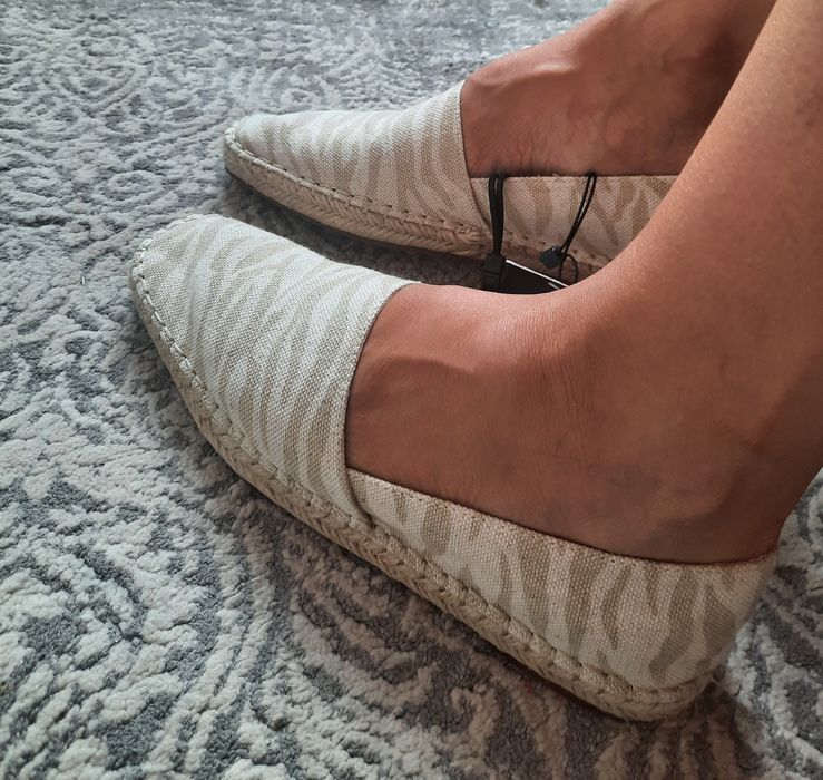 Damskie espadryle Zara 38 nowe Boho ecru słoma