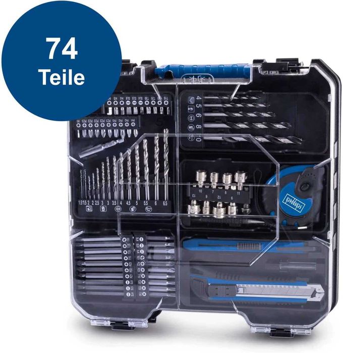 Шуруповерт акумуляторний з кейсом та інструментами Scheppach(Німеччина