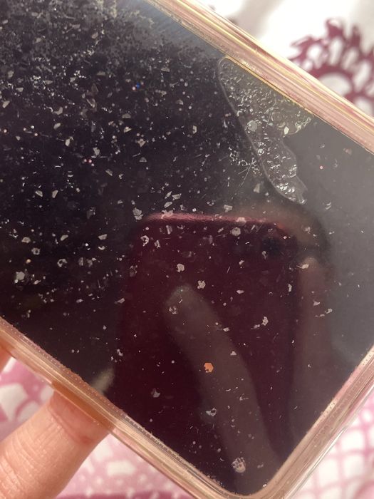 Case etui iPhone 7 8 SE 2020 marmurkowe marble z pływającym brokatem