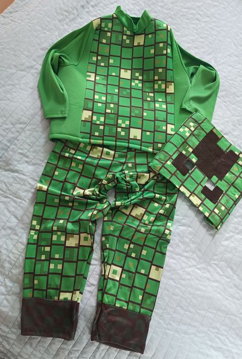 L 128-134 Minecraft Cleeper przebranie na bal karnawał