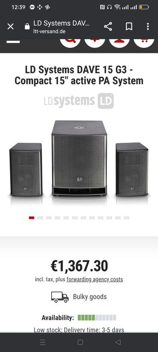 Професійна Акустична система LD Systems DAVE 15 G3