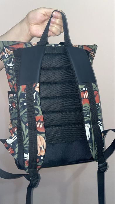 Рюкзак роллтоп, принт флора і фауна