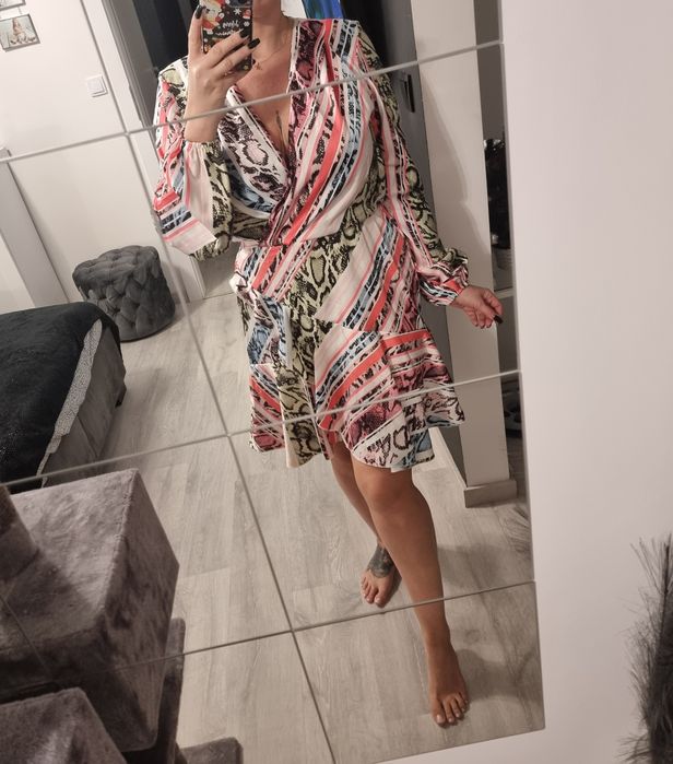 Satynowa sukienka xl