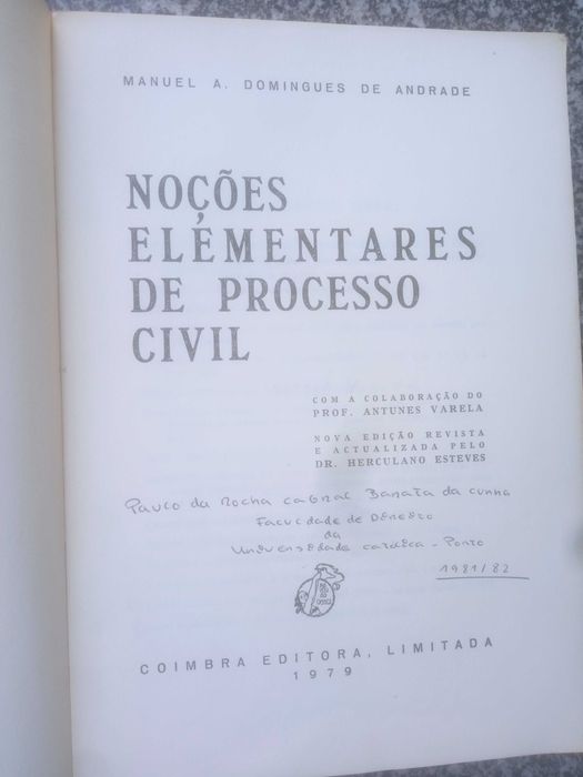Noções Elementares de Processo Civil - Manuel de Andrade