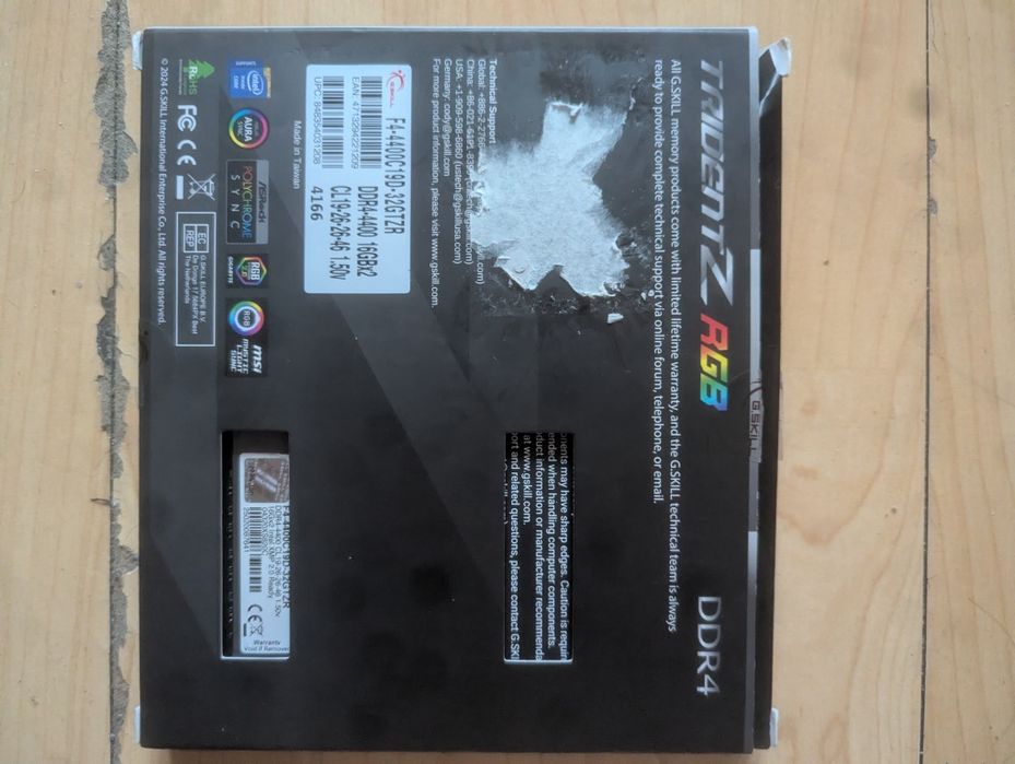 DDR4 2x16 4400 MHz G.Skill TridentZ RGB