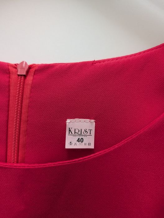 Krist sukienka z falbankami fuksja różowa prosta L 40