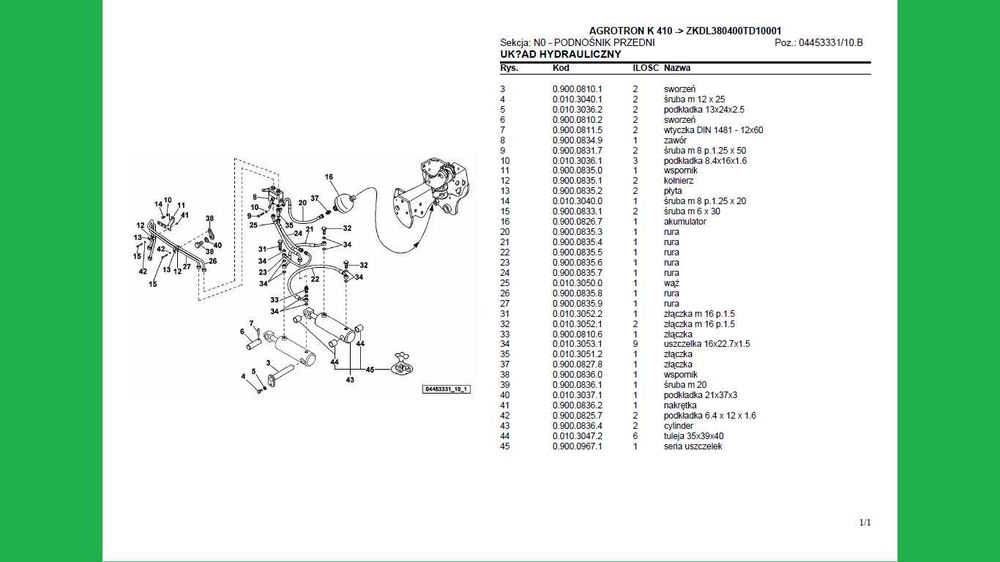 DEUTZ FAHR AGROTRON K 410 katalog części po Polsku!