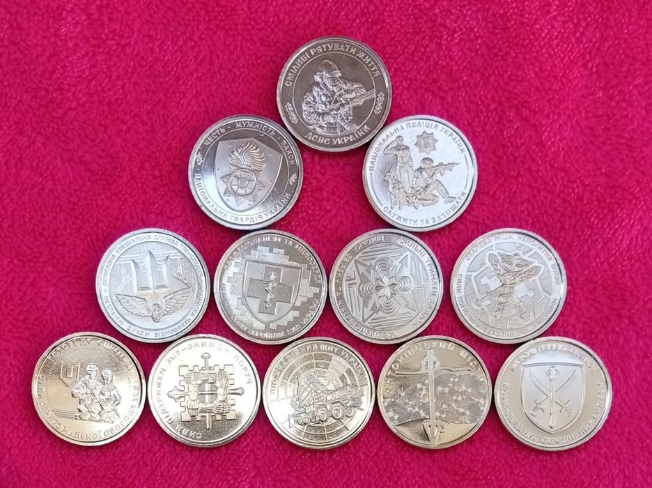 Монети 10 грн. Донецьк, Луганськ, ЗСУ, Мазепа. 1060 грн. за 100 шт.