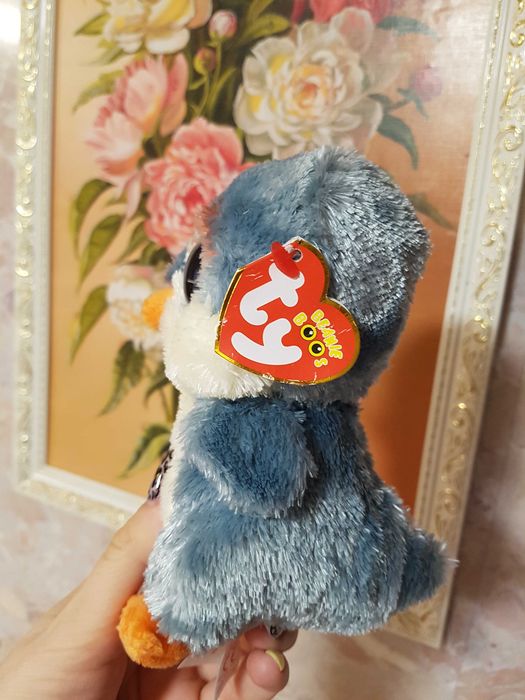 TY Beanie Boos глазастик пингвин FISHER 15 см оригинал Новинка 2024