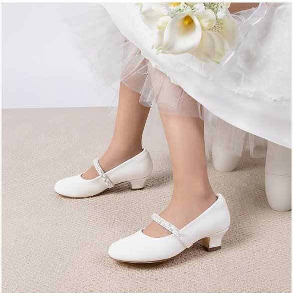 Dziewczęce buty baleriny kolor biały rozmiar 35 DREAM PAIRS