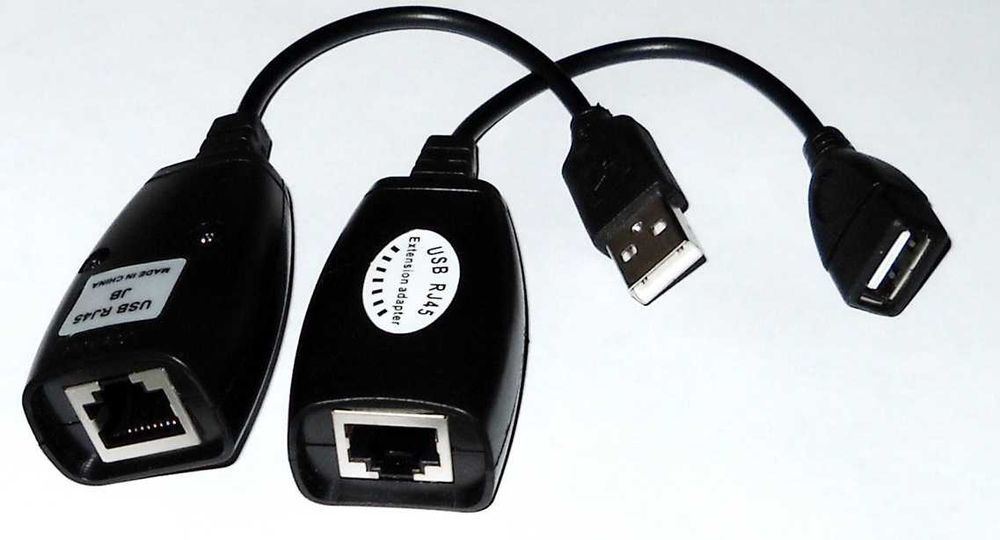 USB продовжувач по витій парі RJ45 тест 35м USB удлинитель 8P2C