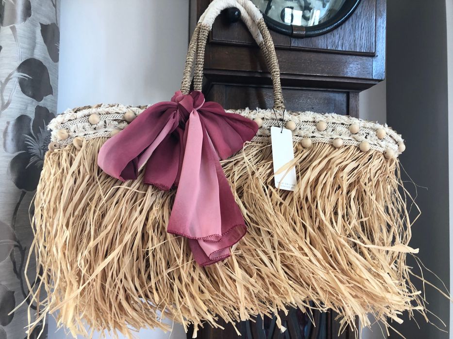 Koszyk XXL ręczna praca nowy z papierową metką boho okazja