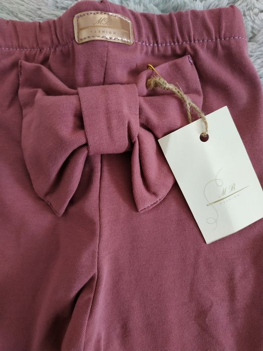Nowe legginsy z kokardą z tyłu/malaga/prezent/MakBa/r. 74/80