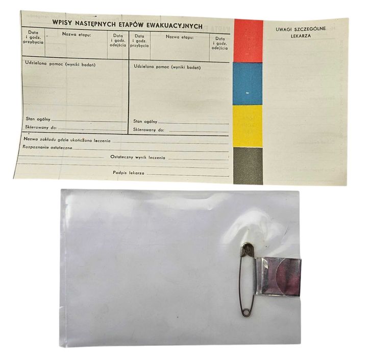Wojskowy Druk - Karta ewakuacyjna duża z folią