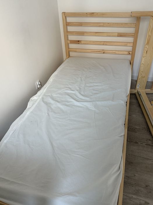 łóżko pojedyńcze ikea ÅGOTNES Materac piankowy tarva i szczebelki