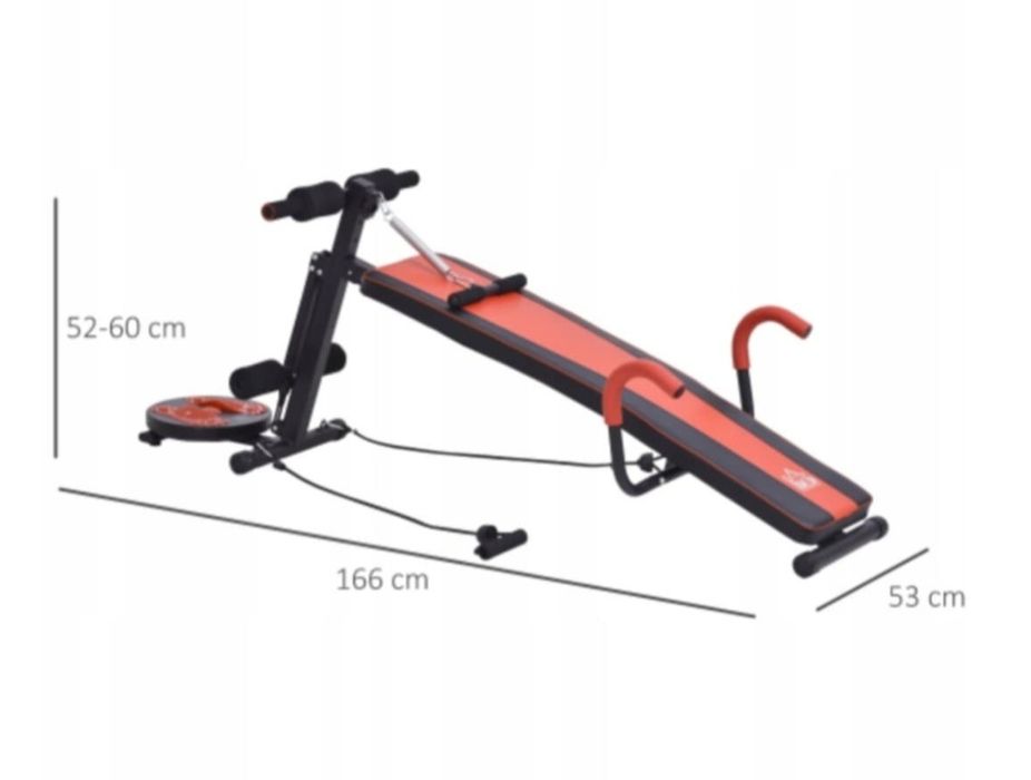 Ławka do brzuszków z twisterem i gumami