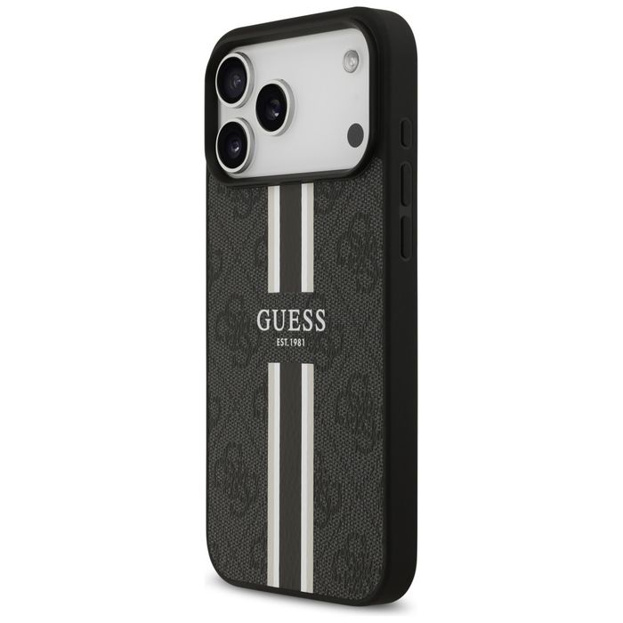Etui Guess 4G Printed Stripes MagSafe doiPhone 17 Pro Max czarny
