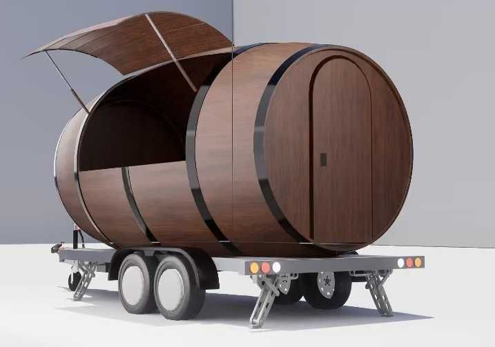 Roulote Bar em formato de Barril