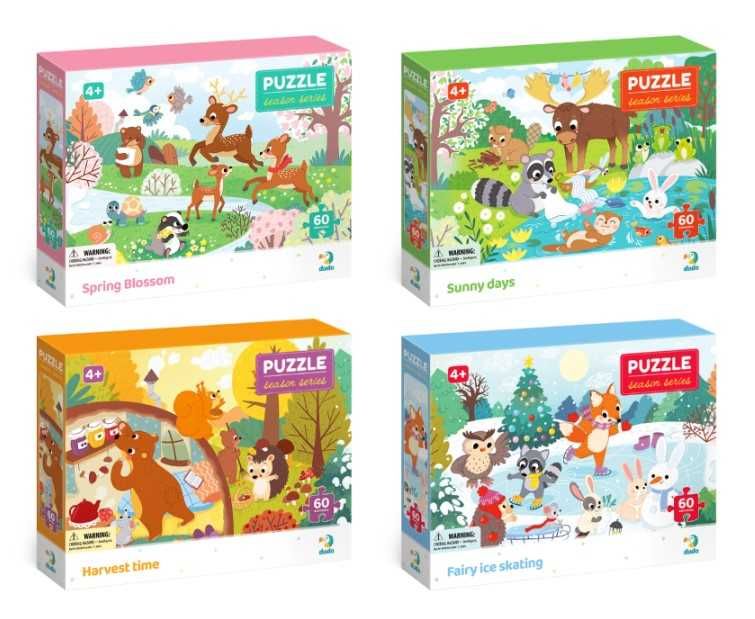 Пазл Dodo Пори року 60 шт. Чарівна ковзанка. Природа розквітає. Літо