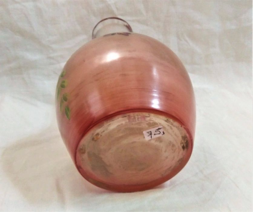 Jarra Vidro Pintada Mão 18cm