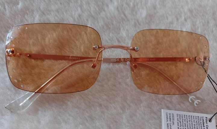 ASOS/ Bogato zdobione okulary przeciwsłoneczne z Londynu, NOWE