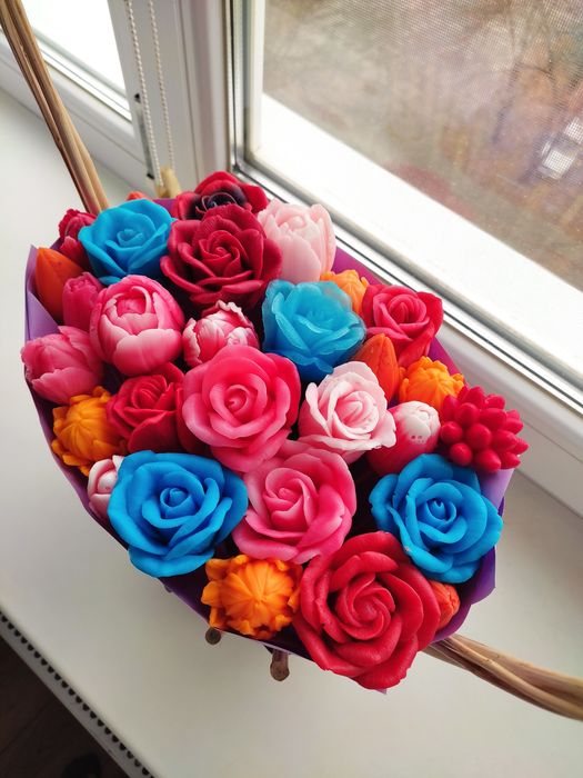 Букети квітів з мила, букети цветов із мила